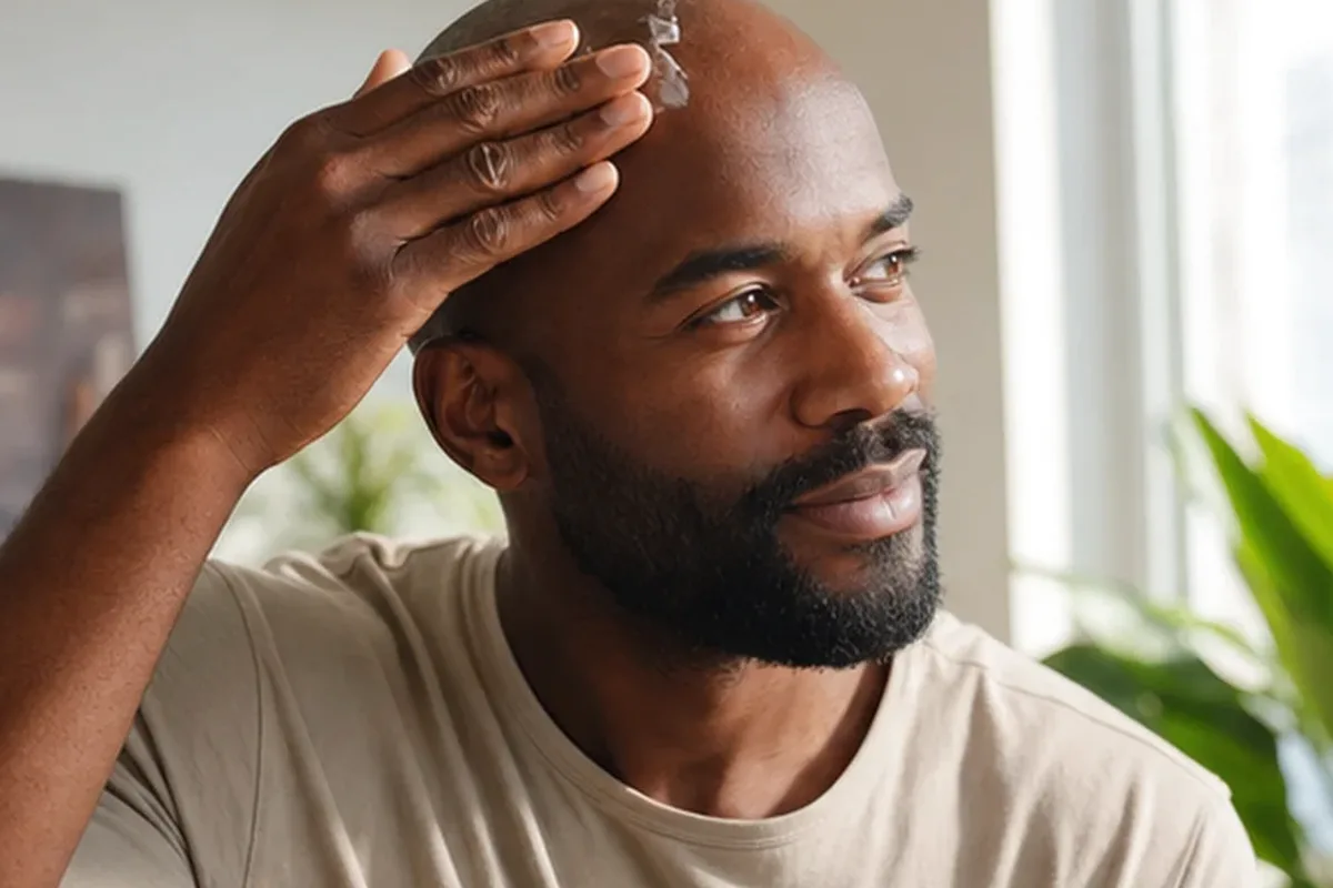 Authentischer Wohlfühlmoment passend zum Beauty-Thema Männer-Shampoo für empfindliche Haut