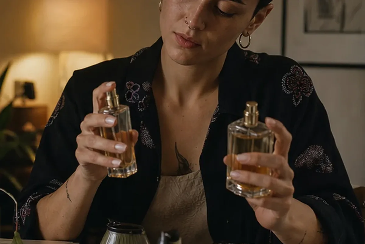 Redaktioneller Beauty-Moment zur Ausgangslage bei Winterparfum mit langer Haltbarkeit