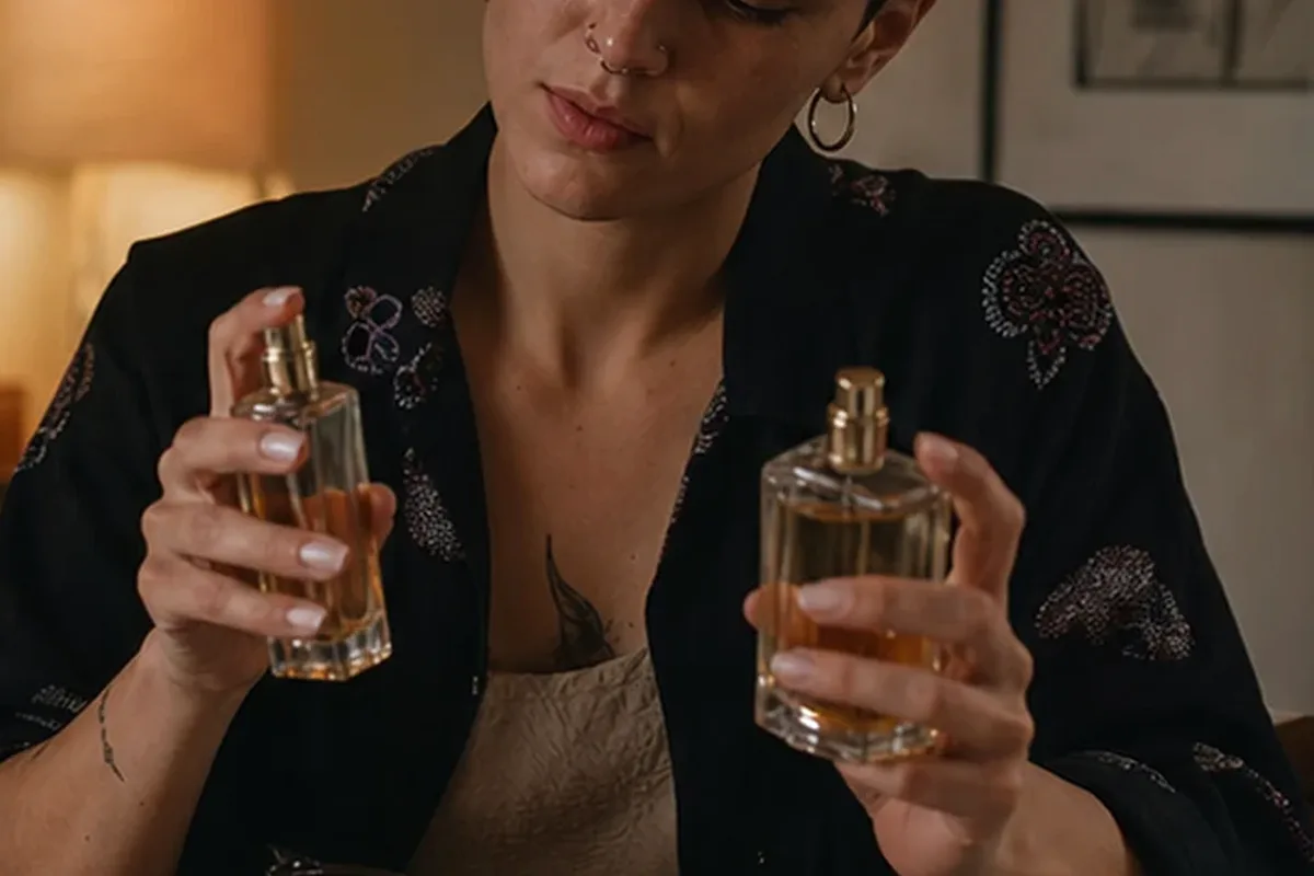 Redaktioneller Beauty-Moment zur Ausgangslage bei Sommerparfum für einen minimalistischen Stil