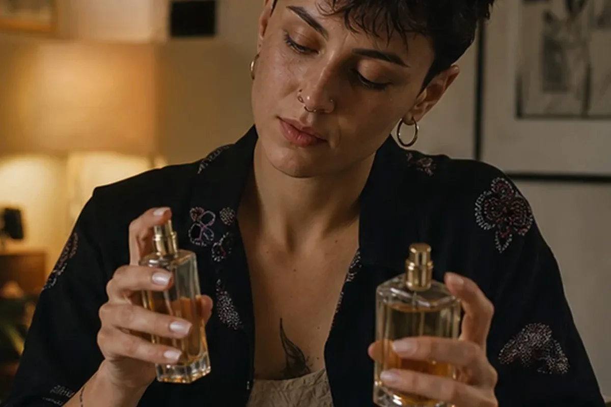 Authentischer Wohlfühlmoment passend zum Beauty-Thema Eau de Toilette für einen minimalistischen Stil