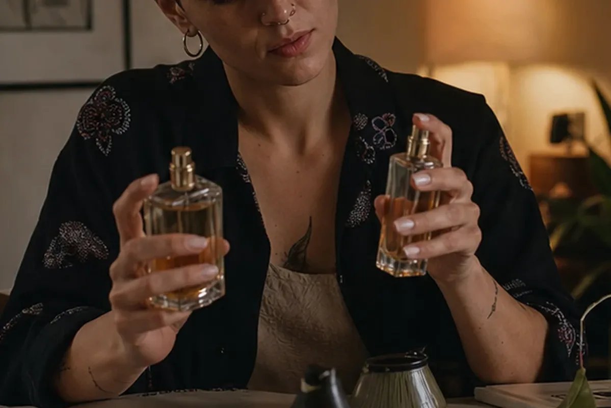 Authentischer Wohlfühlmoment passend zum Beauty-Thema Eau de Toilette bei kaltem Wetter