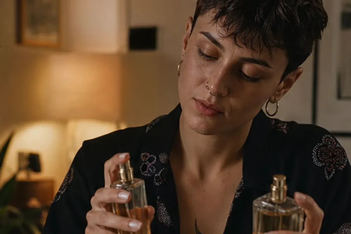 Emotionaler und authentischer Anwendungsmoment rund um Eau de Parfum mit langer Haltbarkeit