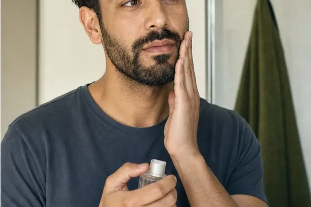Redaktioneller Beauty-Moment zur Ausgangslage bei After Shave bei wenig Zeit