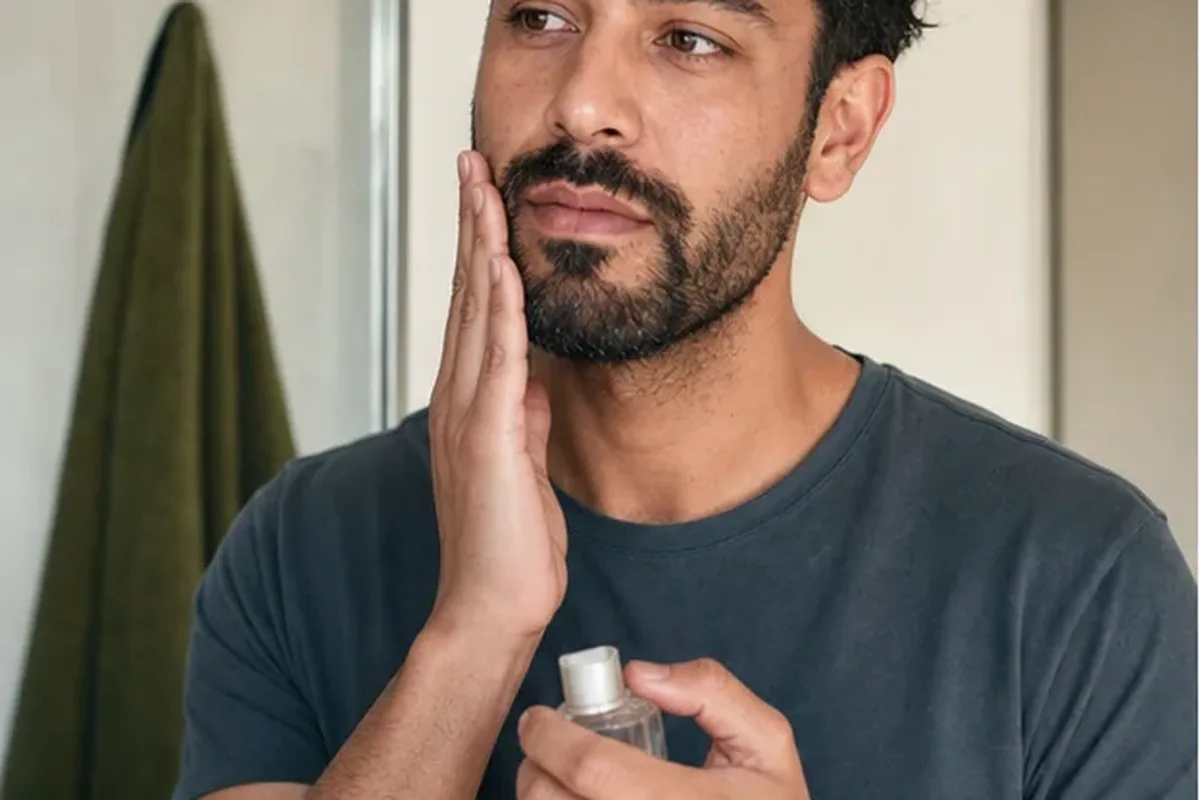 Authentischer Wohlfühlmoment passend zum Beauty-Thema After Shave für empfindliche Haut