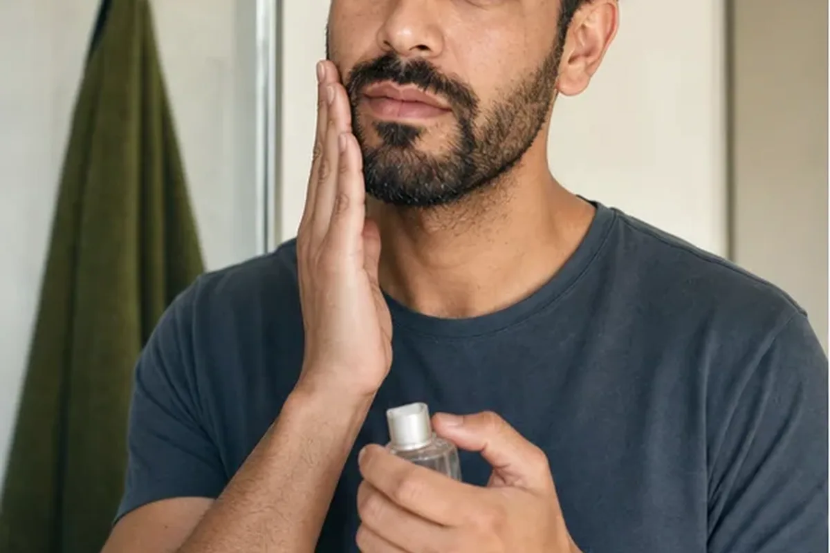 Redaktioneller Beauty-Moment zur Ausgangslage bei Männer-Gesichtscreme für empfindliche Haut