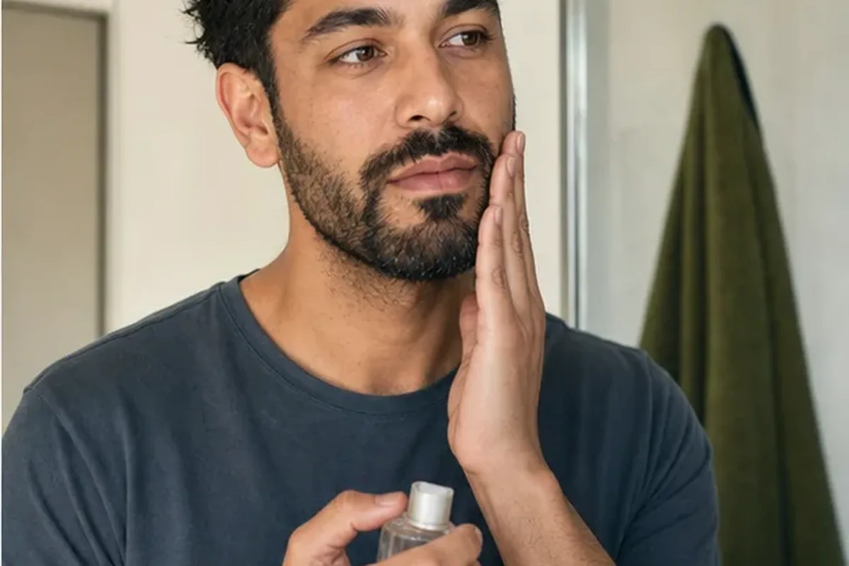 Redaktioneller Beauty-Moment zur Ausgangslage bei Männer-Gesichtscreme bei wenig Zeit