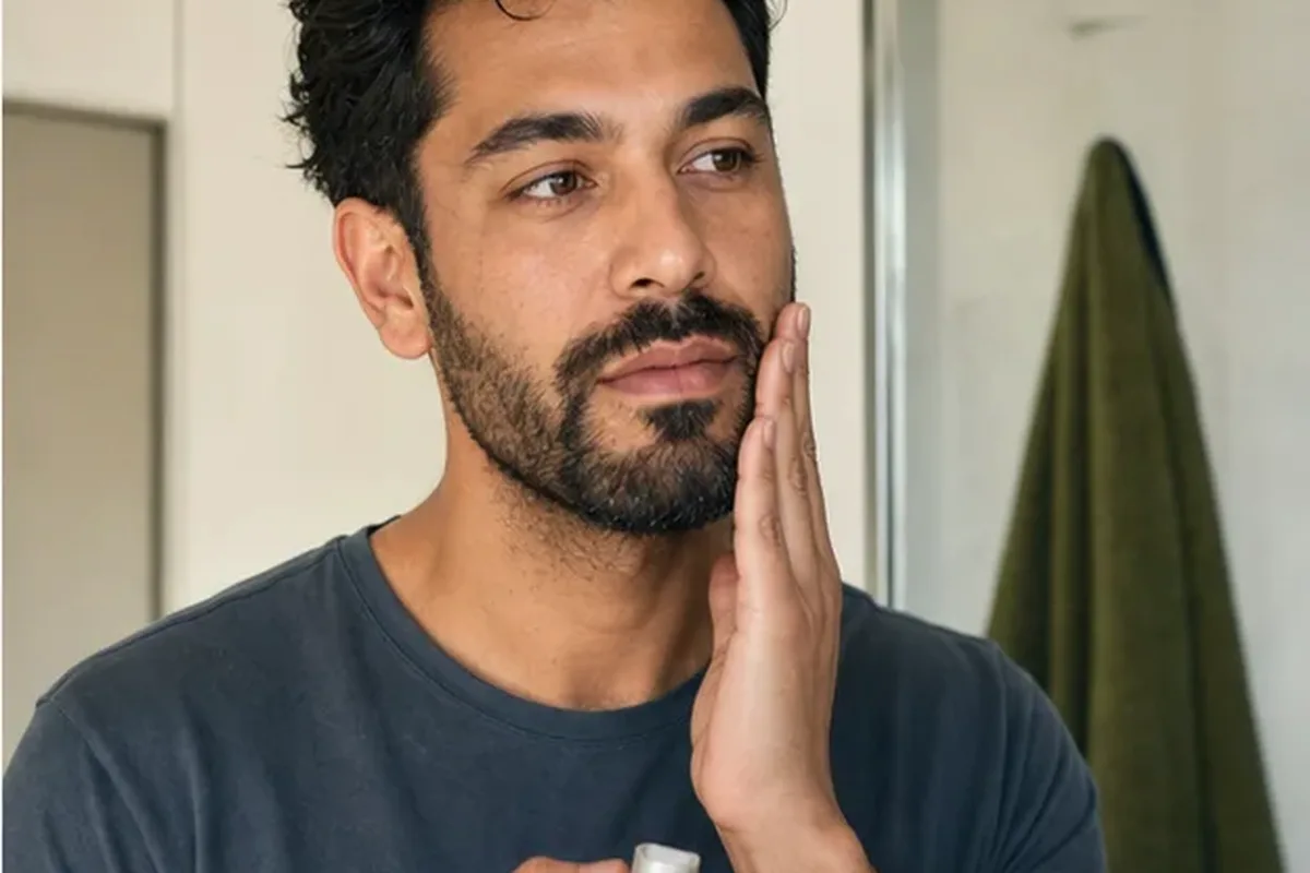 Emotionaler und authentischer Anwendungsmoment rund um Männer-Deodorant für empfindliche Haut