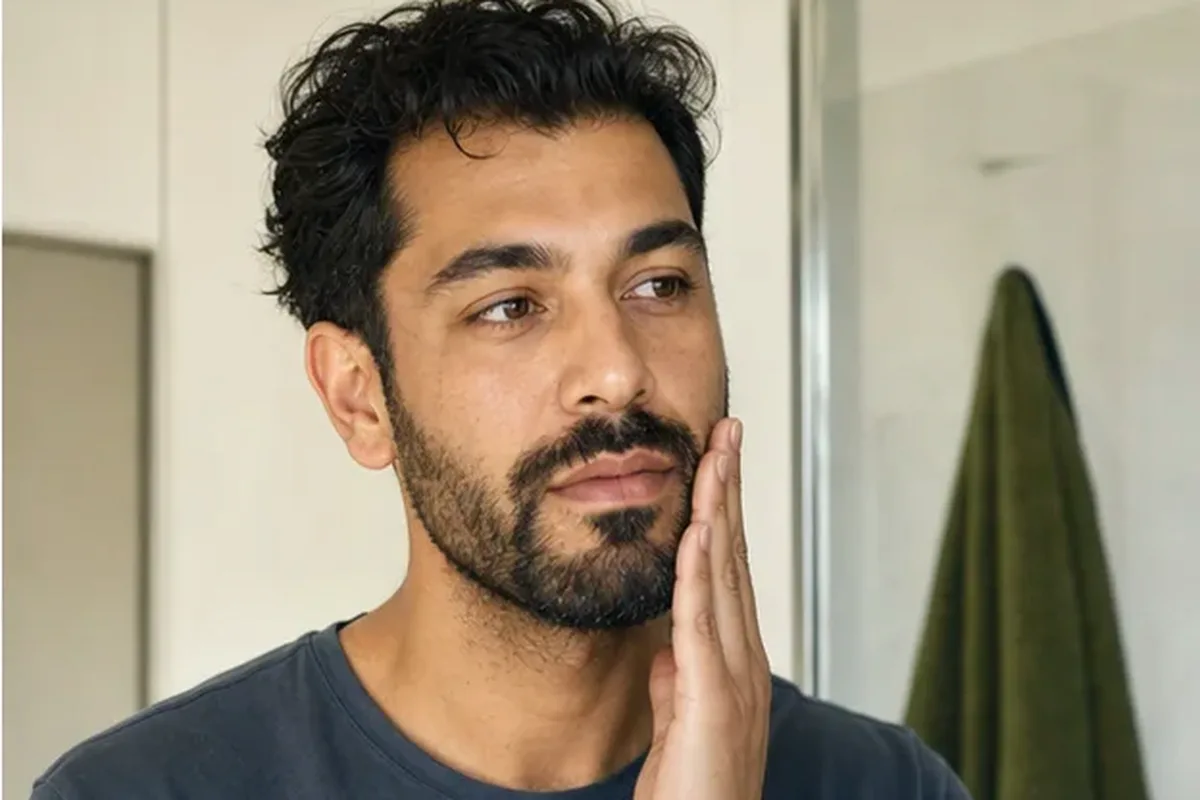 Emotionaler und authentischer Anwendungsmoment rund um Bartöl für fettige Haut