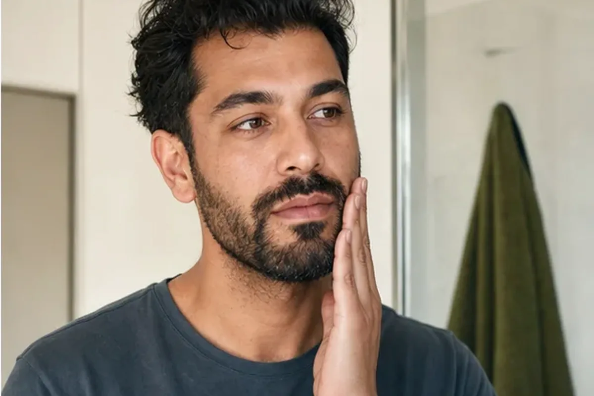 Redaktioneller Beauty-Moment zur Ausgangslage bei Bartshampoo für fettige Haut