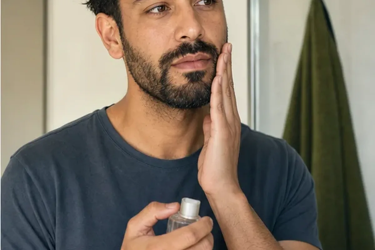 Authentischer Wohlfühlmoment passend zum Beauty-Thema After Shave bei wenig Zeit