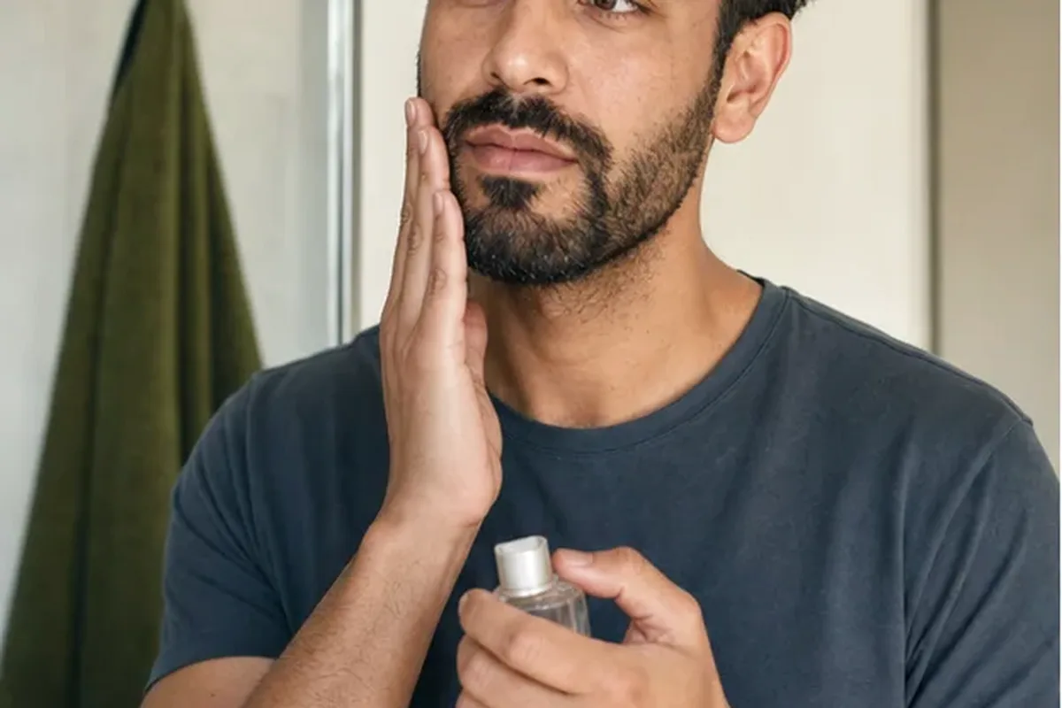 Hochwertige Beauty-Inszenierung zu Auswahlkriterien für Männer-Gesichtscreme für empfindliche Haut