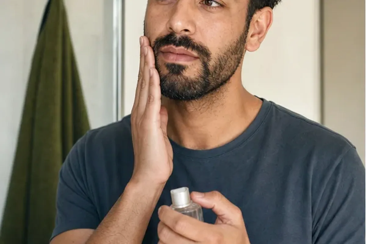 Hochwertige Beauty-Inszenierung zu Auswahlkriterien für Männer-Gesichtscreme bei wenig Zeit