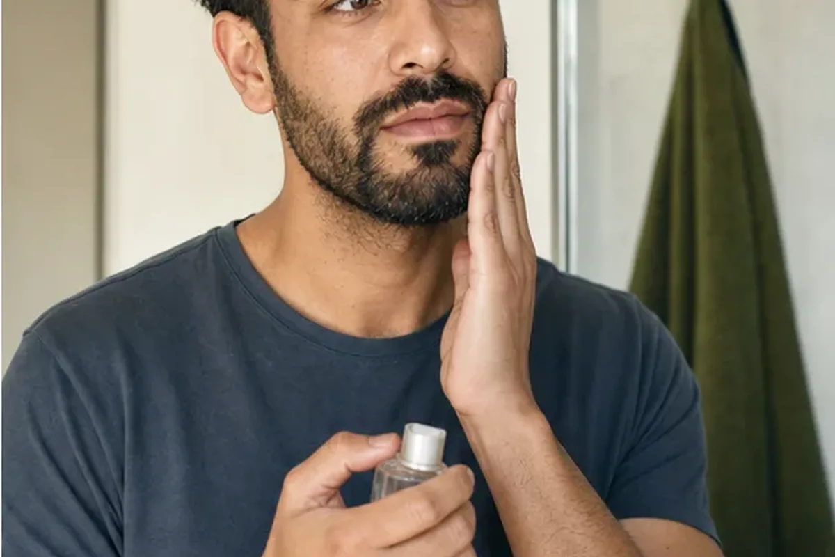 Emotionaler und authentischer Anwendungsmoment rund um Männer-Shampoo für Pflege-Einsteiger