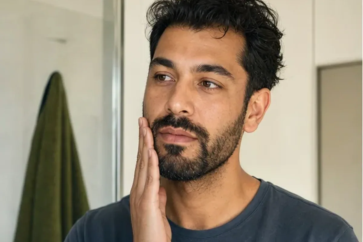 Redaktioneller Beauty-Moment zur Ausgangslage bei Bartshampoo für einen dichten Bart