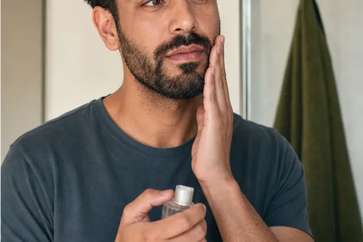 Authentischer Wohlfühlmoment passend zum Beauty-Thema Rasierschaum für einen dichten Bart