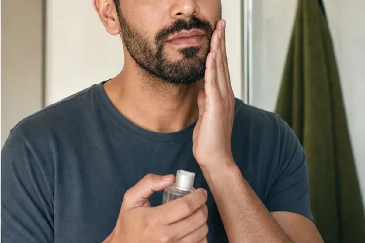 Authentischer Wohlfühlmoment passend zum Beauty-Thema Einsteiger-Pflegeroutine für fettige Haut