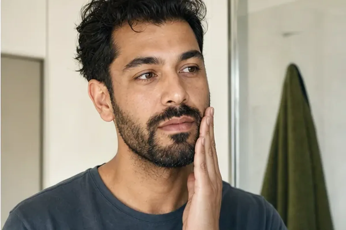 Redaktioneller Beauty-Moment zur Ausgangslage bei Bartbalsam für einen dichten Bart