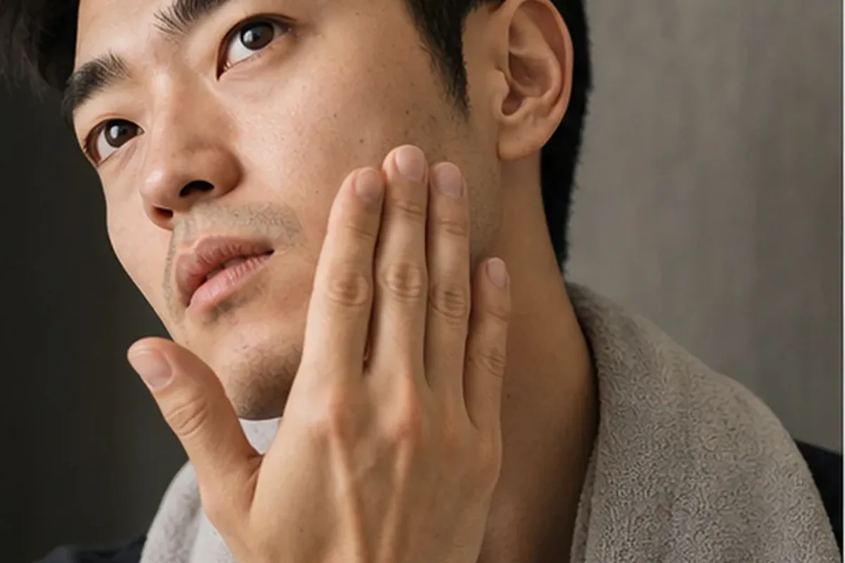 Redaktionelle Detailaufnahme zur Orientierung bei After Shave bei wenig Zeit