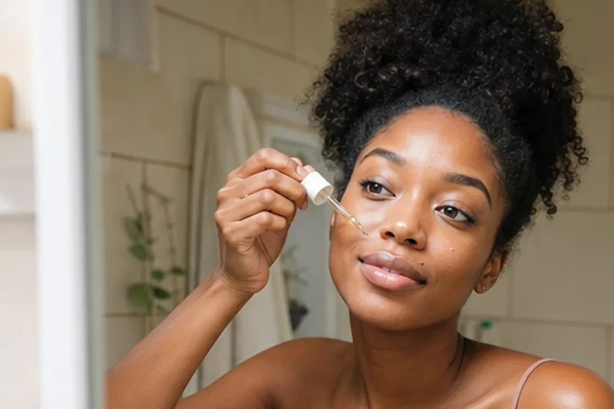 Redaktioneller Beauty-Moment zur Ausgangslage bei Niacinamid-Serum bei ersten Fältchen