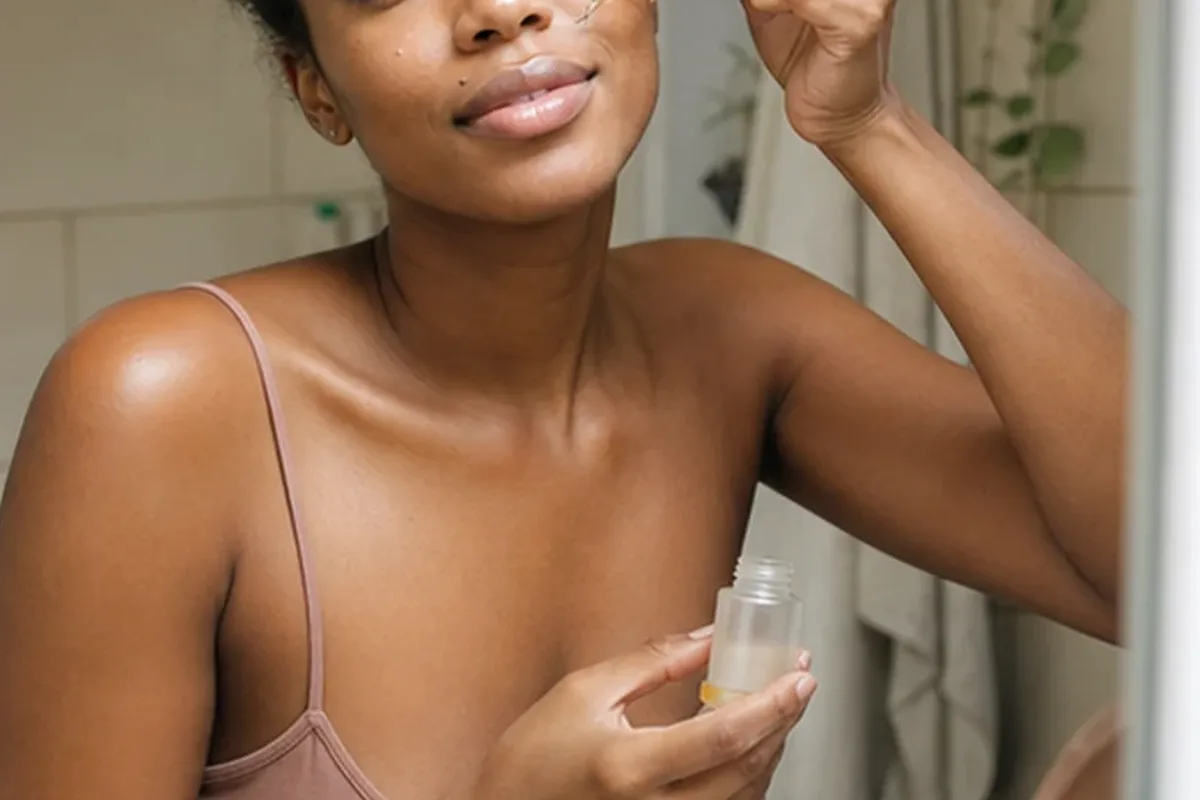 Hochwertige Beauty-Inszenierung zu Auswahlkriterien für Niacinamid-Serum bei Pigmentflecken