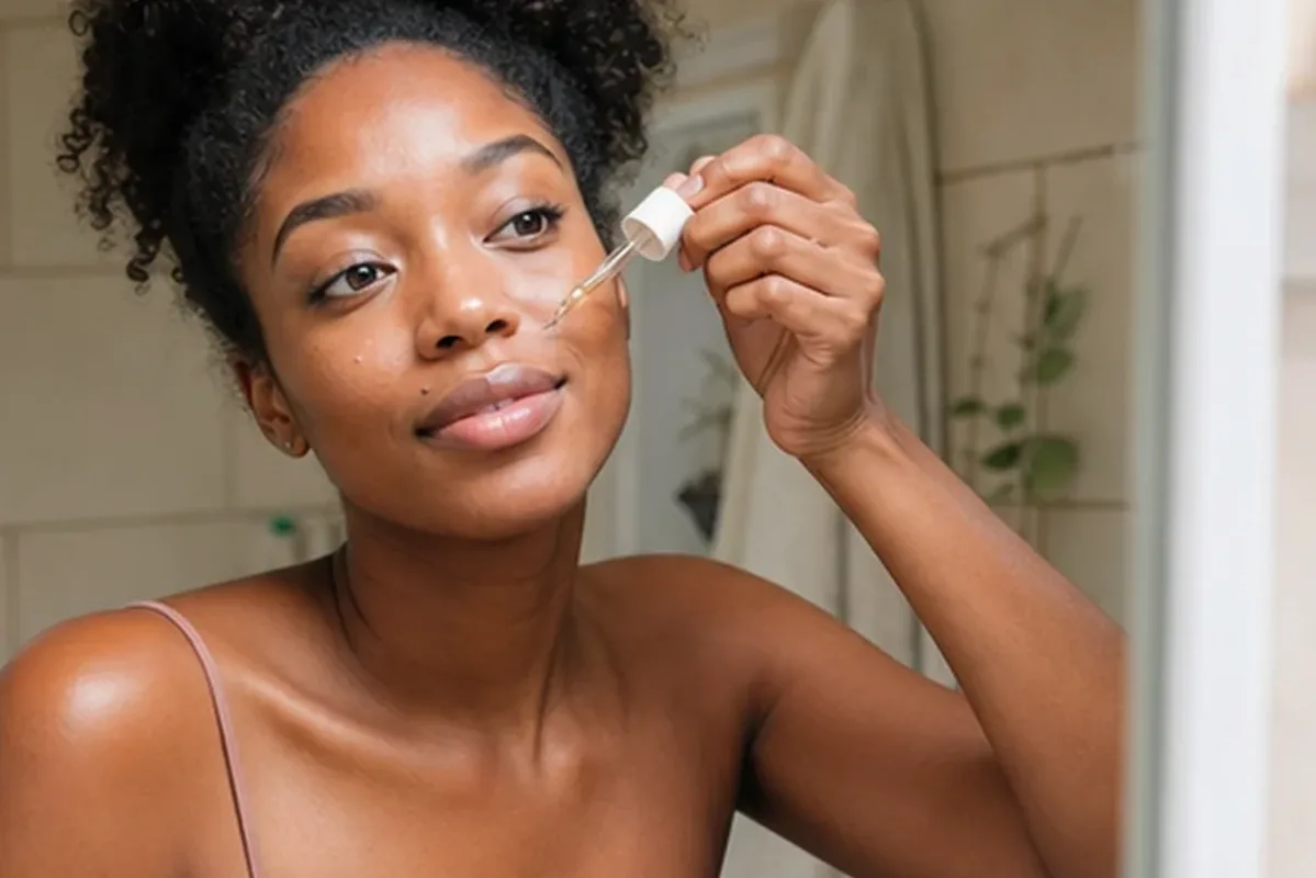 Emotionaler und authentischer Anwendungsmoment rund um Retinol-Serum für Mischhaut