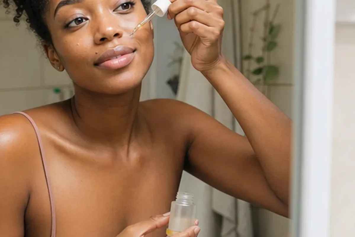 Hochwertige Beauty-Inszenierung zu Auswahlkriterien für Niacinamid-Serum für empfindliche Haut