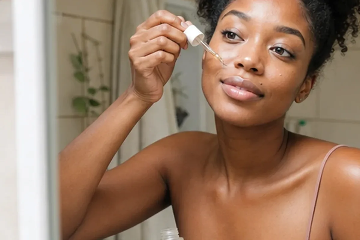 Authentischer Wohlfühlmoment passend zum Beauty-Thema Augenpflege für fettige Haut
