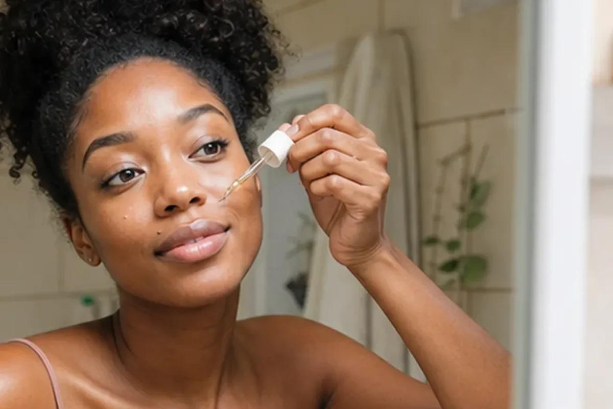 Redaktionelle Detailaufnahme zur Orientierung bei Niacinamid-Serum für Mischhaut
