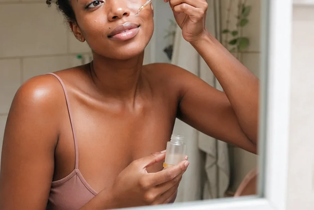 Authentischer Wohlfühlmoment passend zum Beauty-Thema Chemisches Peeling bei ersten Fältchen