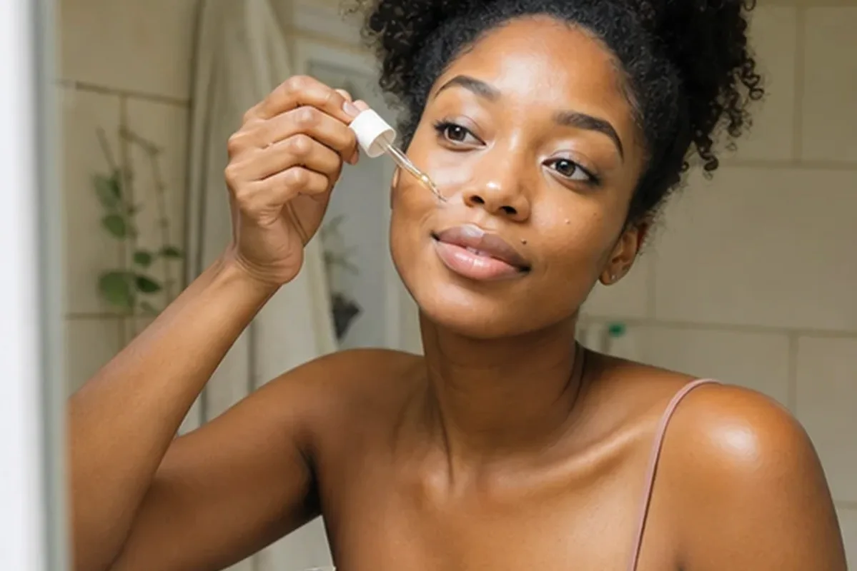 Hochwertige Beauty-Inszenierung zu Auswahlkriterien für Sonnenschutz bei ersten Fältchen