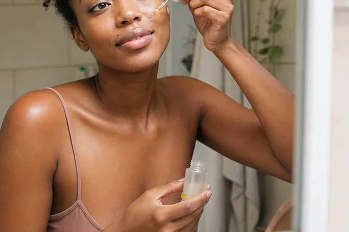 Authentischer Wohlfühlmoment passend zum Beauty-Thema Gesichtscreme für Mischhaut