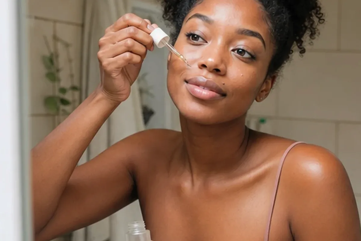 Emotionaler und authentischer Anwendungsmoment rund um Vitamin-C-Serum für empfindliche Haut