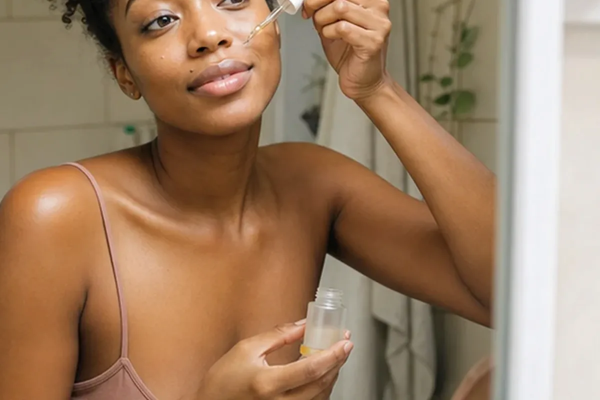 Authentischer Wohlfühlmoment passend zum Beauty-Thema Gesichtscreme für empfindliche Haut