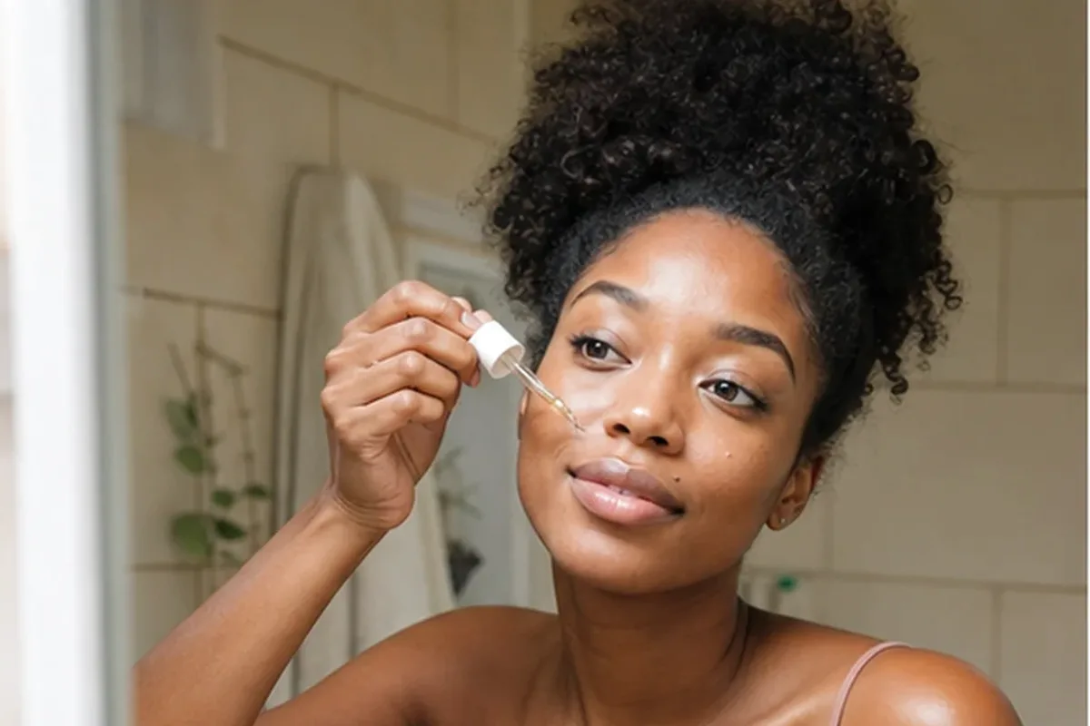 Authentischer Wohlfühlmoment passend zum Beauty-Thema Hautbarriere-Pflege für Mischhaut