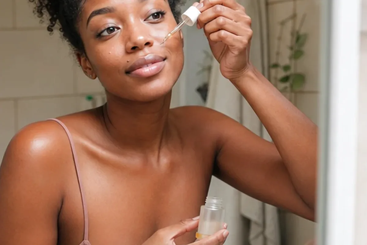 Authentischer Wohlfühlmoment passend zum Beauty-Thema Mizellenwasser bei Pigmentflecken