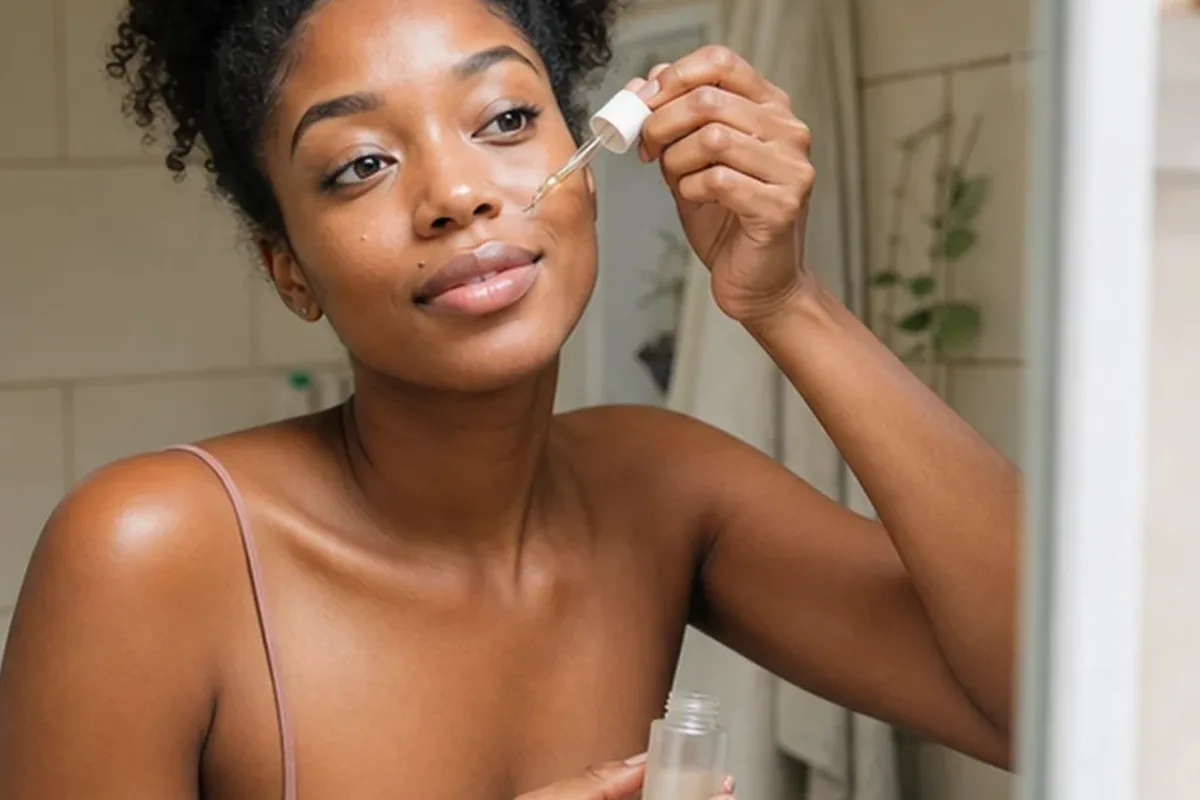 Authentische Beauty-Routine passend zum Thema Niacinamid-Serum bei ersten Fältchen