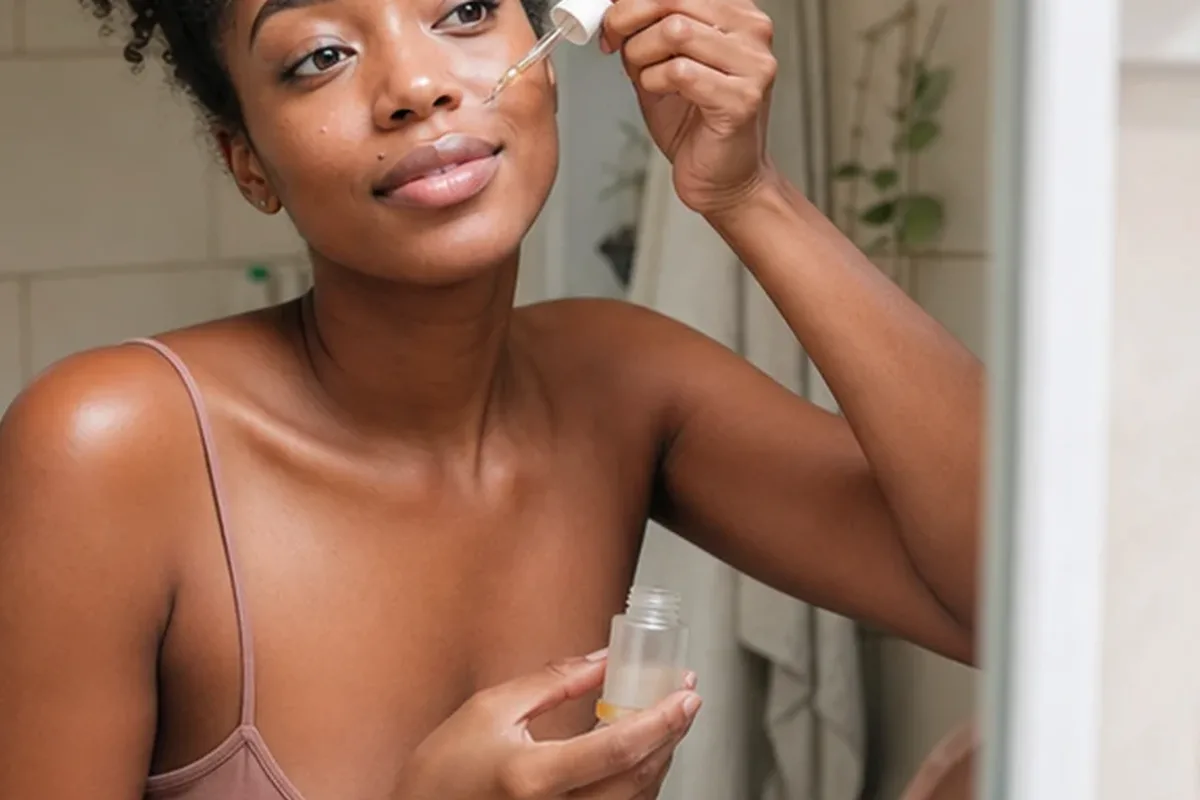 Emotionaler und authentischer Anwendungsmoment rund um Retinol-Serum bei ersten Fältchen