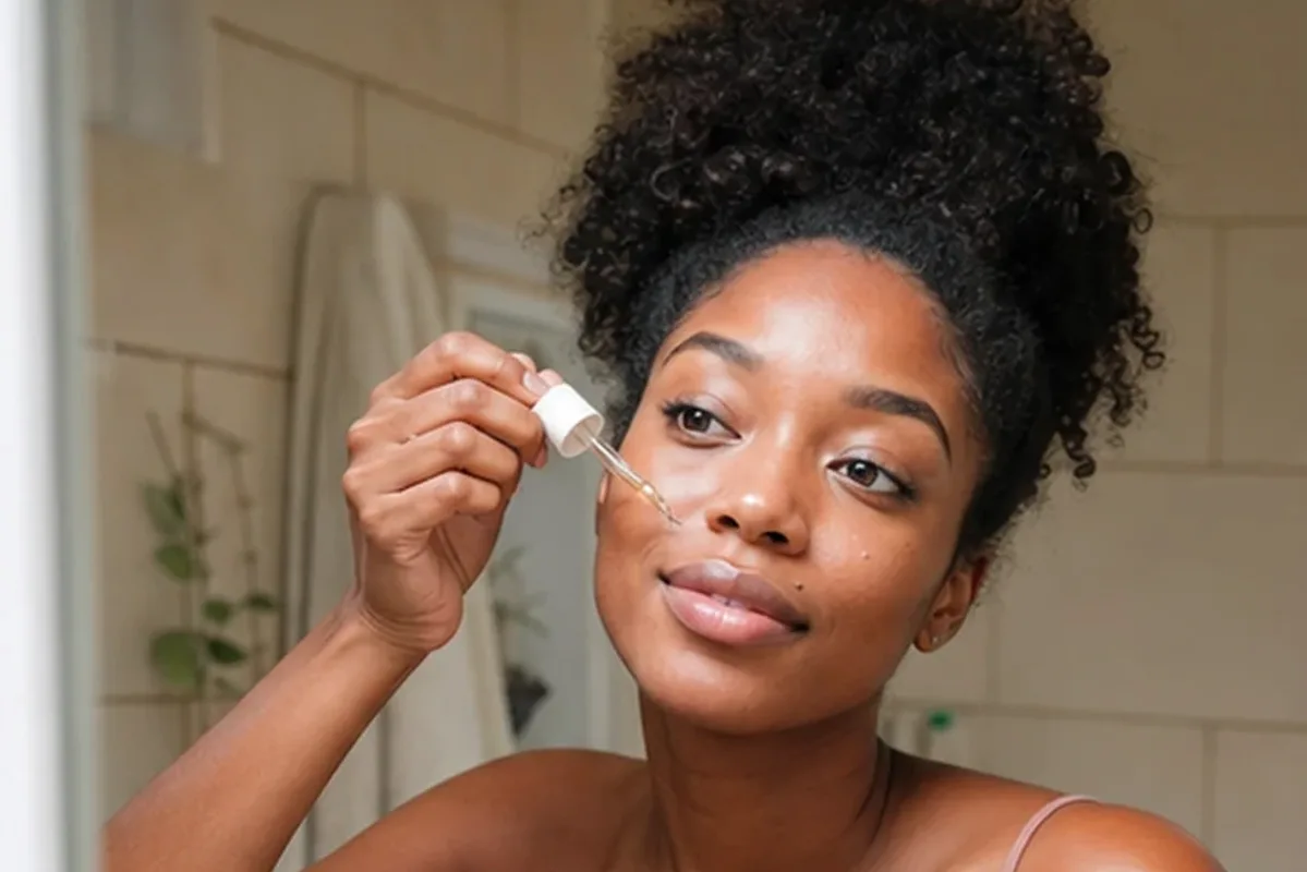 Redaktionelle Detailaufnahme zur Orientierung bei Hyaluron-Serum für unreine Haut