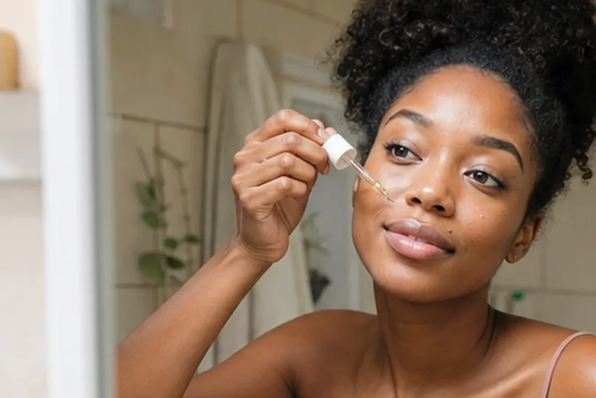 Emotionaler und authentischer Anwendungsmoment rund um Retinol-Serum für Mischhaut