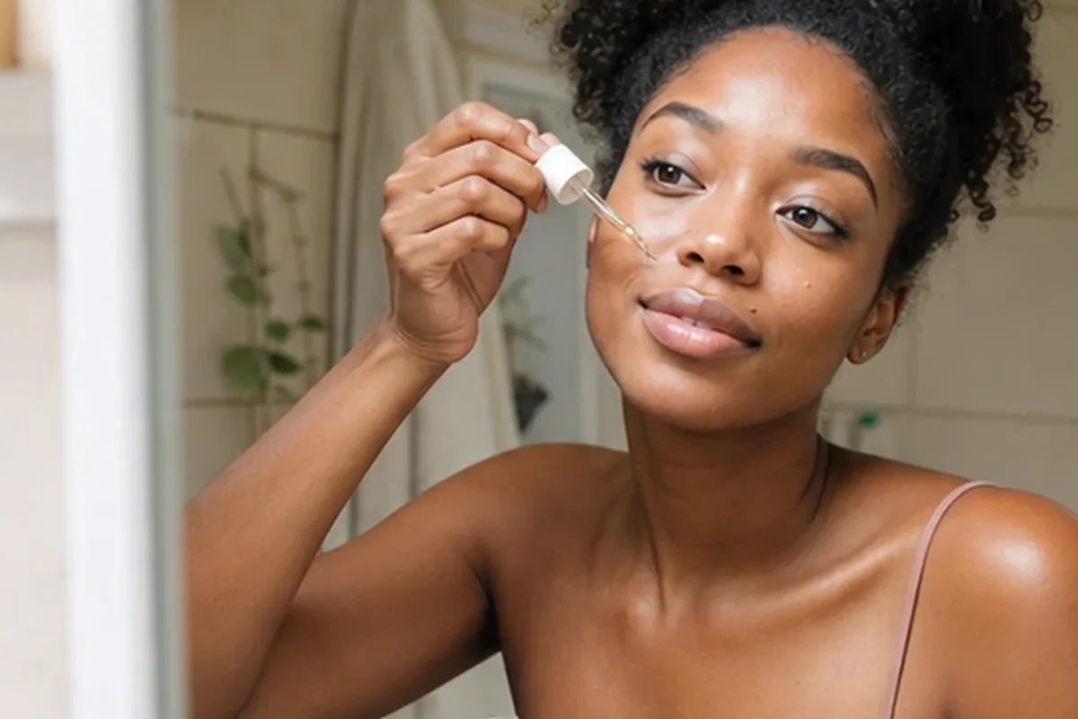 Authentischer Wohlfühlmoment passend zum Beauty-Thema Reinigungsöl bei ersten Fältchen