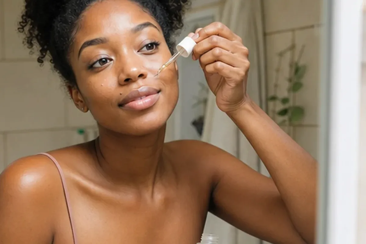 Authentischer Wohlfühlmoment passend zum Beauty-Thema Gesichtsmaske für unreine Haut