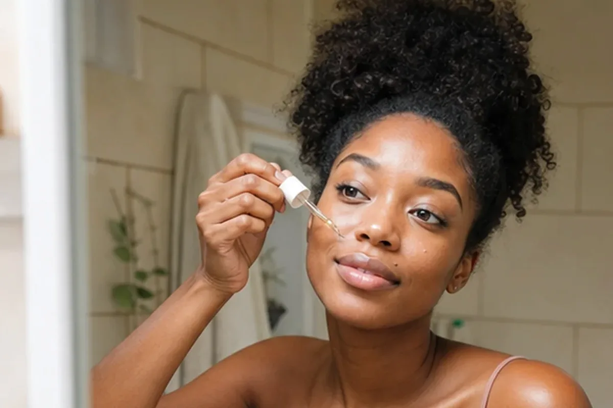 Redaktionelle Detailaufnahme zur Orientierung bei Retinol-Serum bei Rötungen