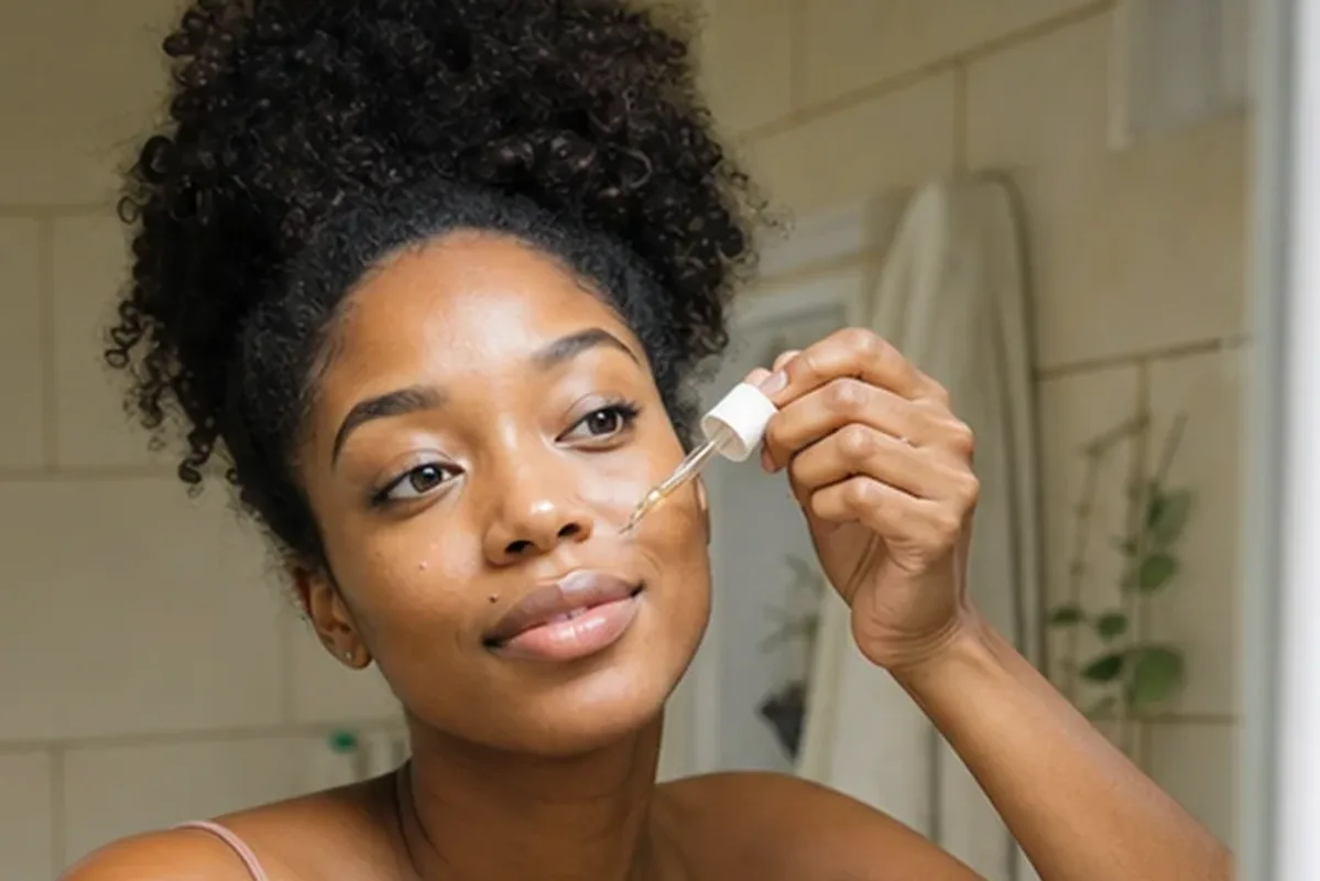 Hochwertige Beauty-Inszenierung zu Auswahlkriterien für Gesichtsreinigung bei Pigmentflecken