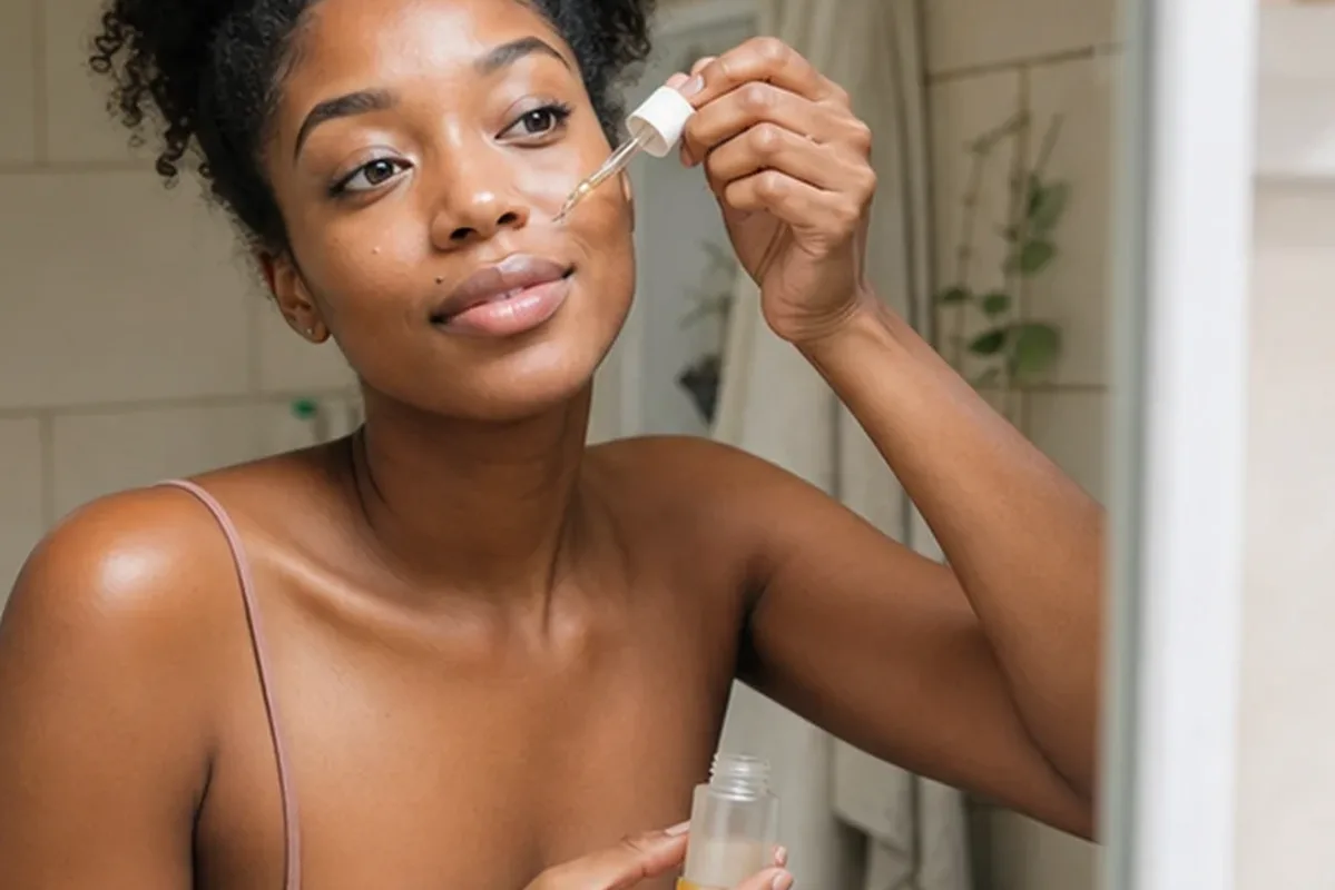 Authentischer Wohlfühlmoment passend zum Beauty-Thema Hautbarriere-Pflege bei ersten Fältchen