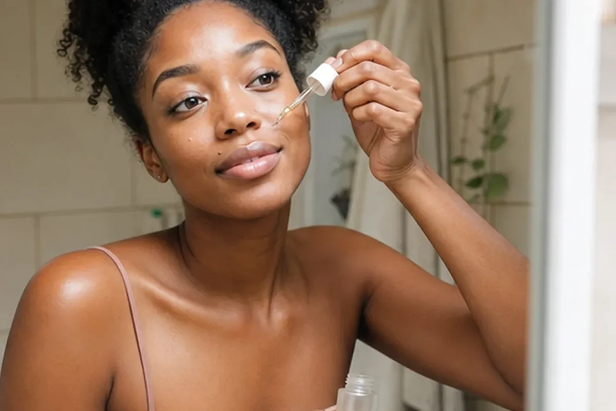 Hochwertige Beauty-Inszenierung zu Auswahlkriterien für Gesichtswasser bei Pigmentflecken