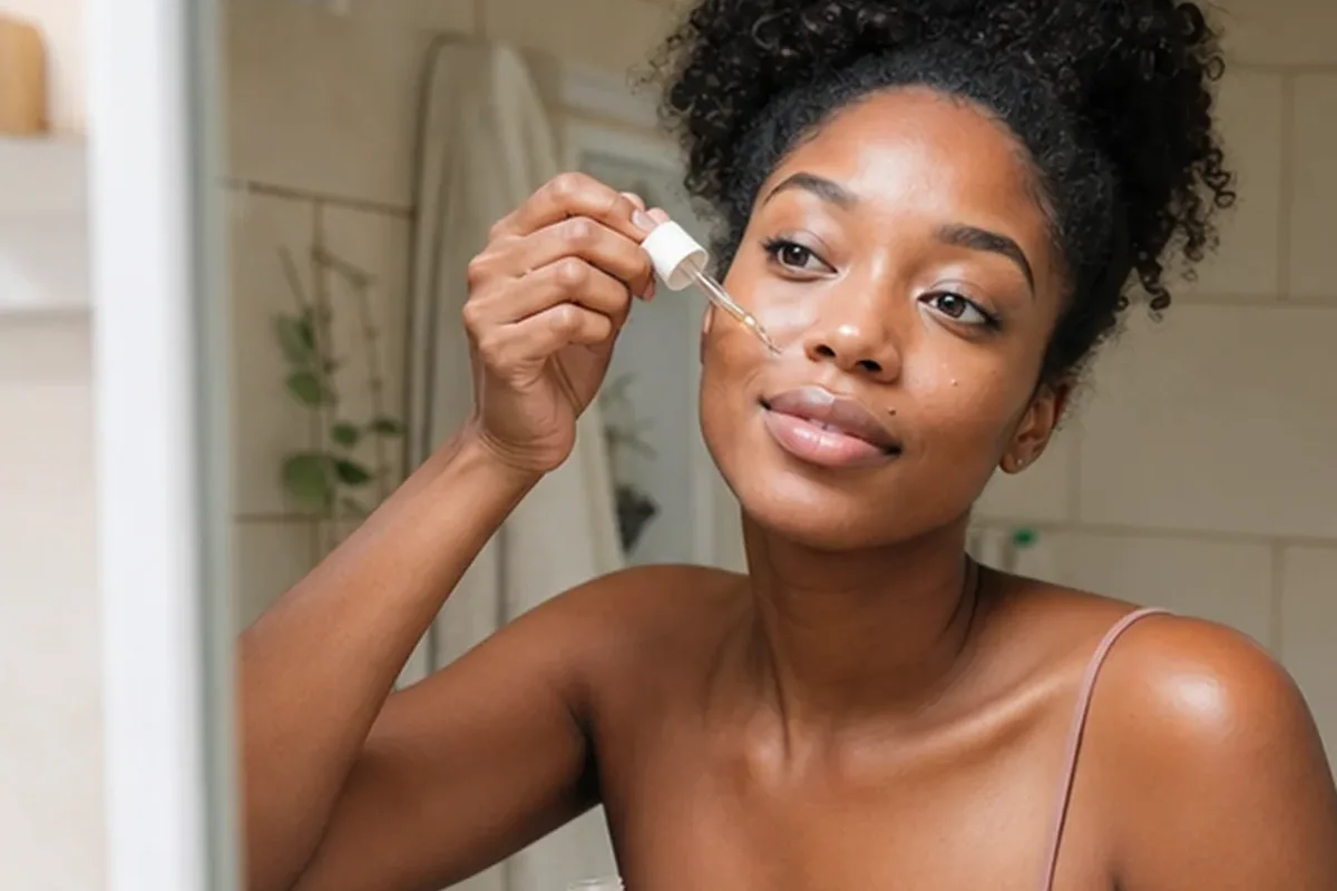 Redaktionelle Detailaufnahme zur Orientierung bei Anti-Aging-Routine für unreine Haut
