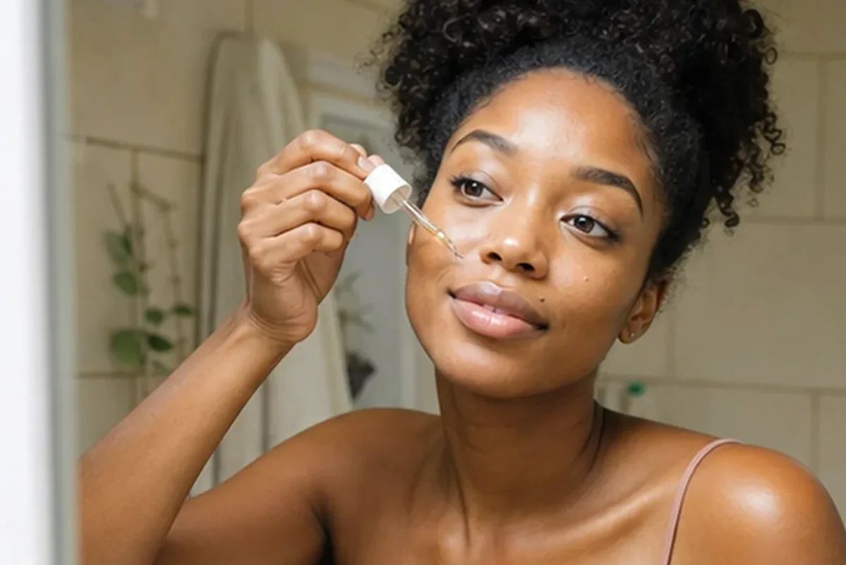 Authentischer Wohlfühlmoment passend zum Beauty-Thema Gesichtsmaske für fettige Haut