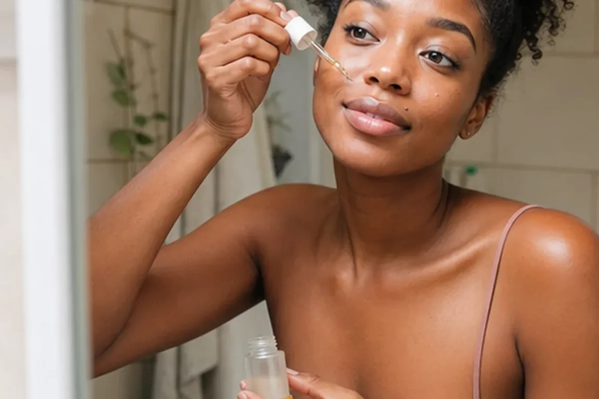 Redaktionelle Detailaufnahme zur Orientierung bei Niacinamid-Serum für fettige Haut