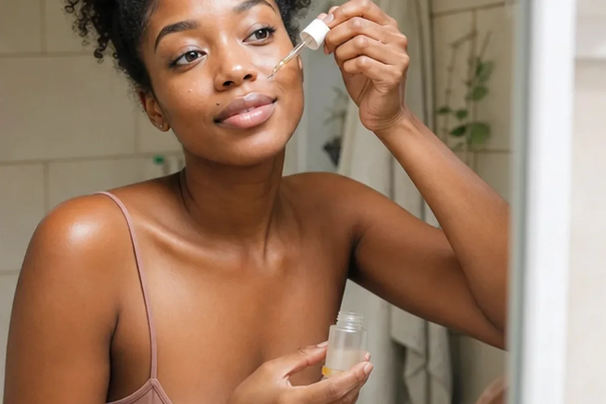 Authentischer Wohlfühlmoment passend zum Beauty-Thema Gesichtsreinigung bei ersten Fältchen