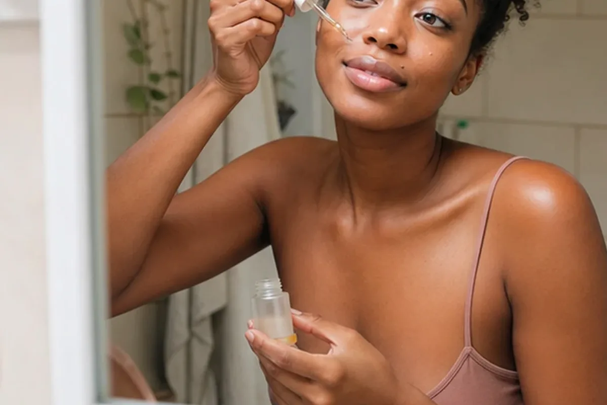 Authentische Beauty-Routine passend zum Thema Niacinamid-Serum für Mischhaut
